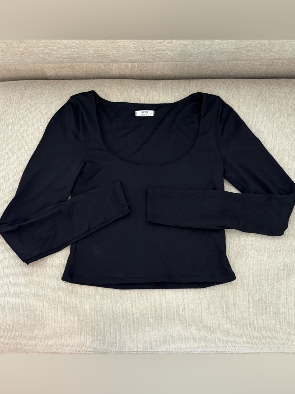 Ardene Black Scoop Neck Long Sleeve Top